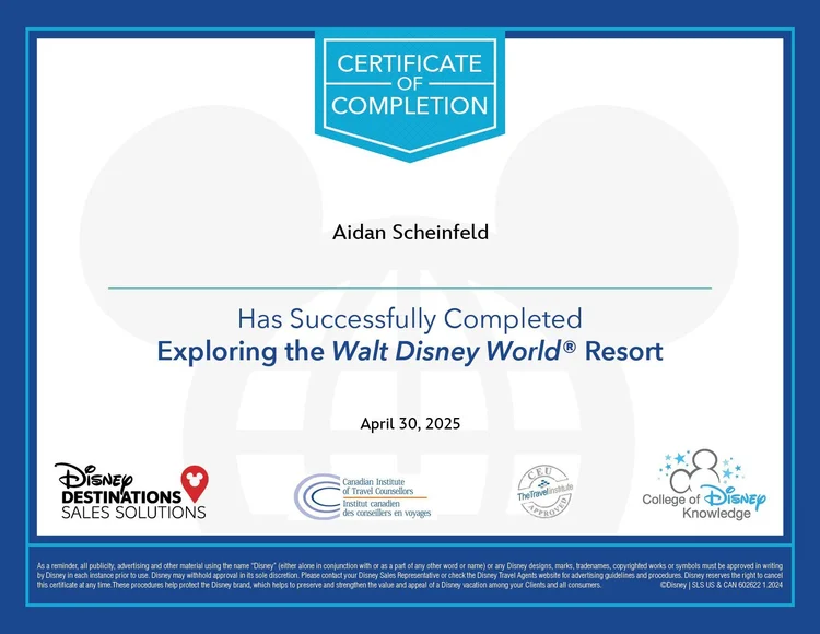 Immortal Vacations travel advisor certification 14